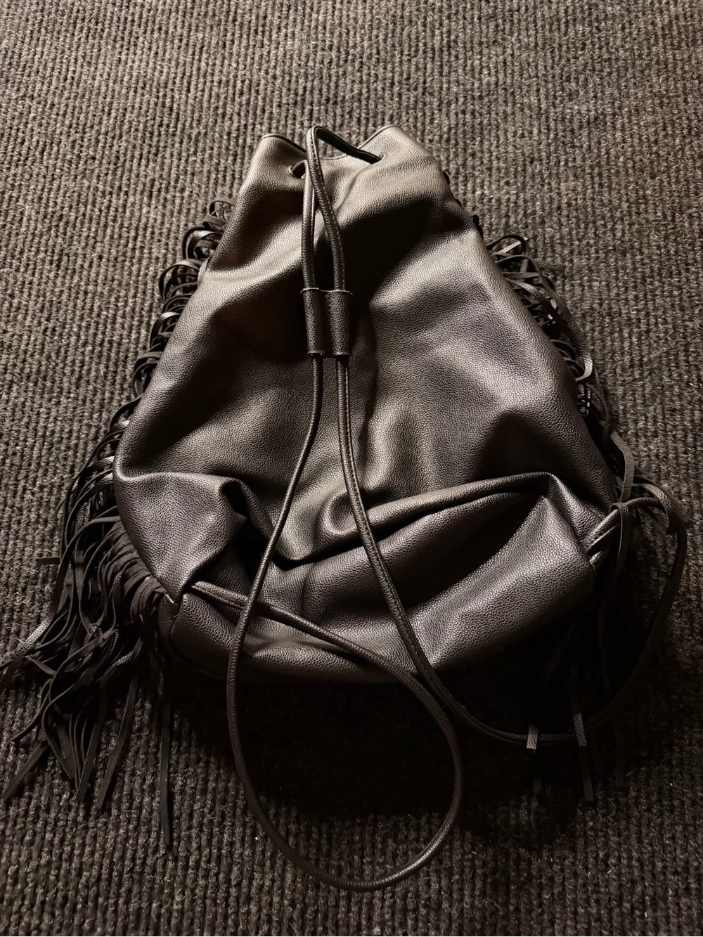 Victoria’s Secret 2015 Fashion Show Black Fringe Backpack